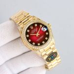 Rolex Datejust Replica with Gold Case 31mm 904L Steel 20 Moissanites Swiss Movement Watch